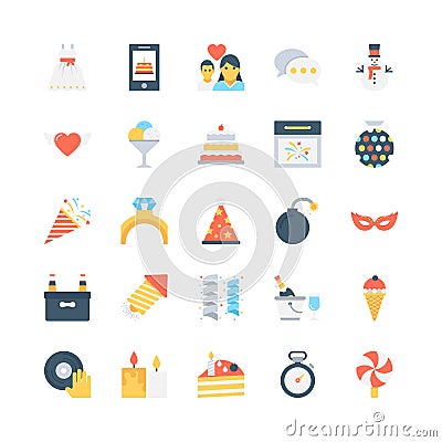 Party and Celebration Vector Icons 5 Stock Photo